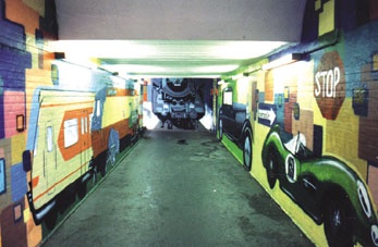 Deutsche Bahn Bahnhof Rüsselsheim Graffiti Artwork 1995 © Bomber
