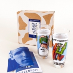 Scum | "Tanz der Typen" 65/22476 | Ritzenhoff Milk Graffiti Collection Spring 1997 | Limited Edition Box with two glasses, artist and Ritzenhoff info booklet