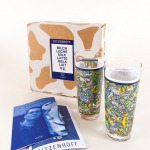 Mate | "Bovine Swiss Ecstasy (BSE)" 63/22474 | Ritzenhoff Milk Graffiti Collection Spring 1997 | Limited Edition Box with two glasses, artist and Ritzenhoff info booklet