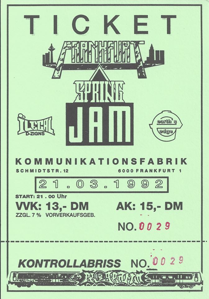 spring-jam-eintrittskarte 1992