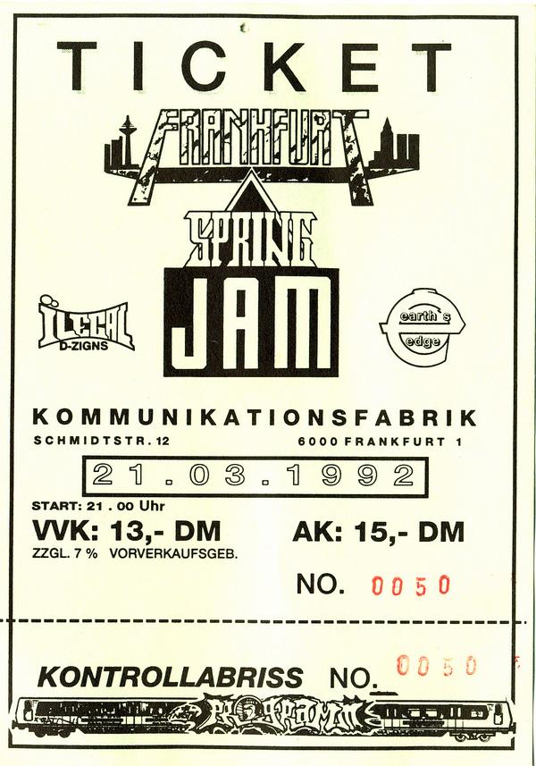ticket spring jam 1992