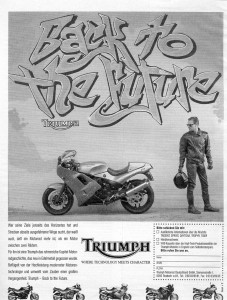 Graffiti Advertising campaign Triumph Motorcycles Back to the future, 1992