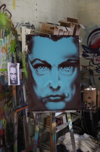 Portrait Udo Kier, Sprühdose auf Leinwand, spraycan on canvas, 70 x 100 cm, 2013
